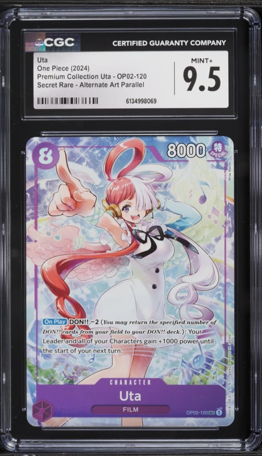 2024 One Piece Premium Collection Alt Art Uta #OP02-120 CGC 9.5 MINT+