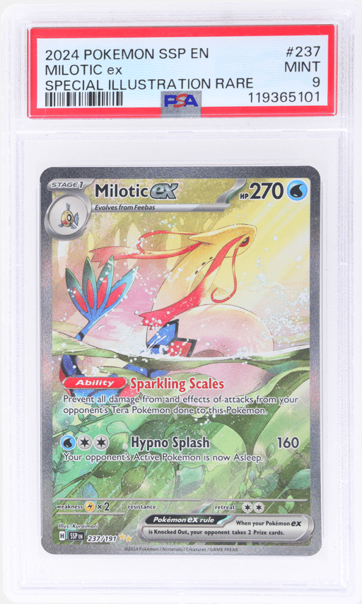 2024 Pokemon Scarlet and Violet Surging Sparks Special Illustration Rare Milotic Ex #237 PSA 9