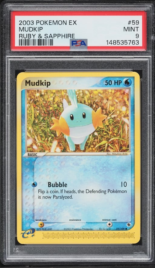 2003 Pokemon EX Ruby & Sapphire Mudkip #59 PSA 9 MINT
