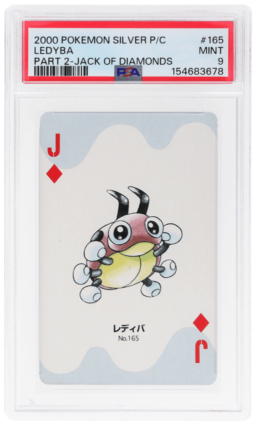 2000 Pokemon Silver Version Part 2 Playing Cards Jack of Diamonds Ledyba #165 PSA 9