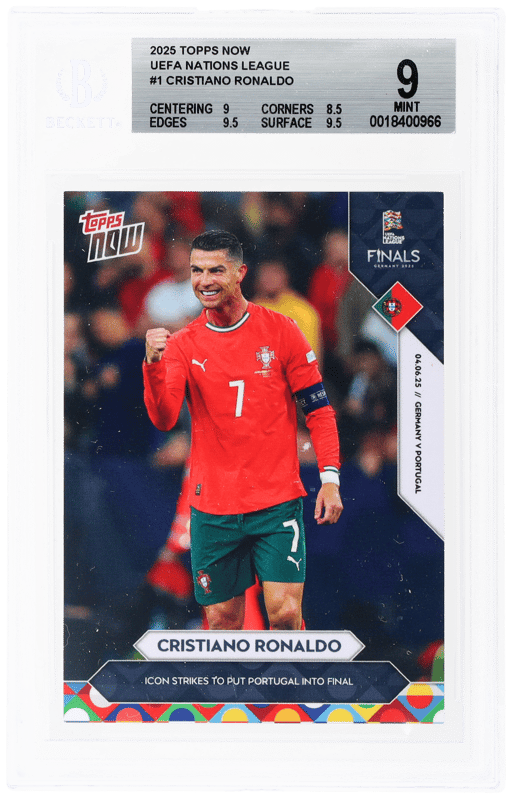 2025 Topps Now UEFA Nations League Cristiano Ronaldo #1 BGS 9