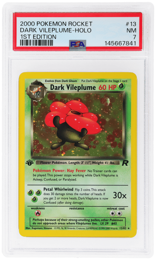 2000 Pokemon Team Rocket 1st Edition Holo Dark Vileplume #13 PSA 7