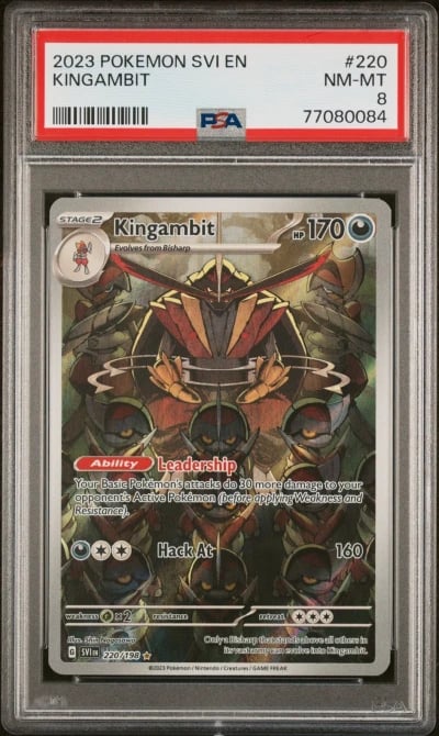 2023 POKEMON SVI EN-SCARLET & VIOLET ILLUSTRATION RARE #220 KINGAMBIT PSA 8