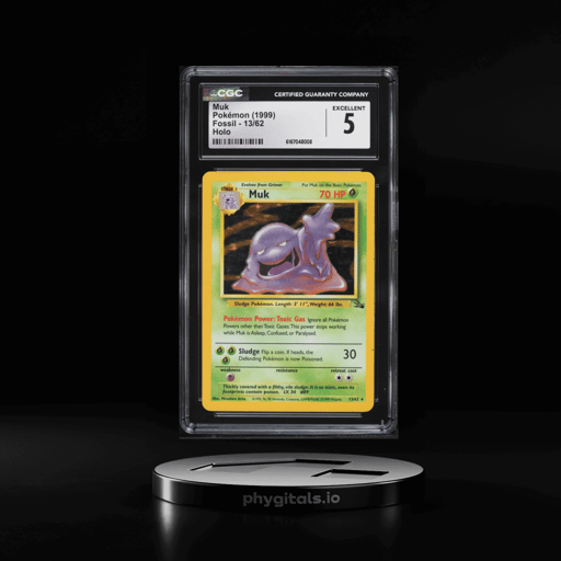 1999 Pokemon Fossil Holo Muk #13 CGC 5 EX