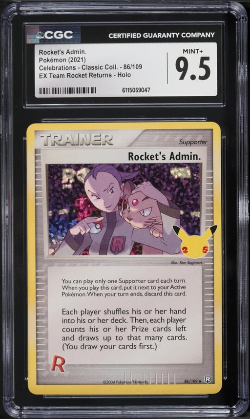 2021 Pokemon Sword & Shield Celebrations Classic Holo Rocket's Admin #86 CGC 9.5 MINT+