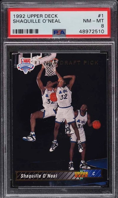 1992 Upper Deck Basketball Shaquille O'Neal ROOKIE #1 PSA 8 NM-MT