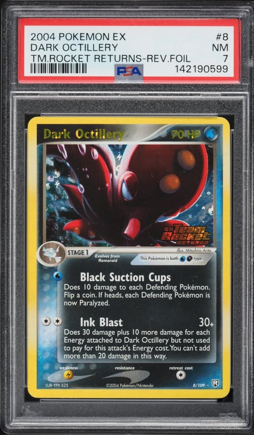 2004 Pokemon EX Team Rocket Returns Reverse Holo Dark Octillery #8 PSA 7 NRMT