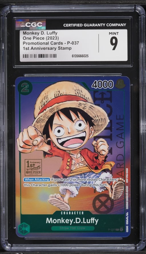 2023 One Piece Promo Cards 1st Anniversary Stamp Monkey D. Luffy #P-037 CGC 9 MINT