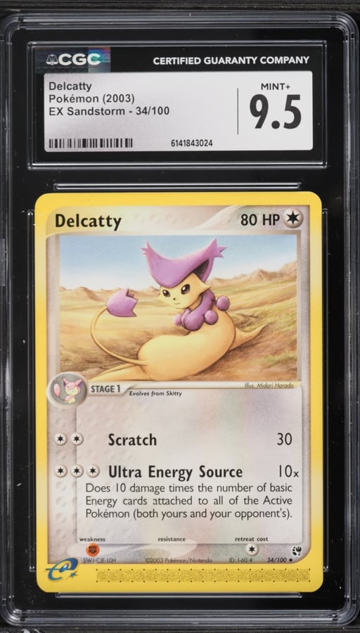 2003 Pokemon EX Sandstorm Delcatty #34 CGC 9.5 MINT+