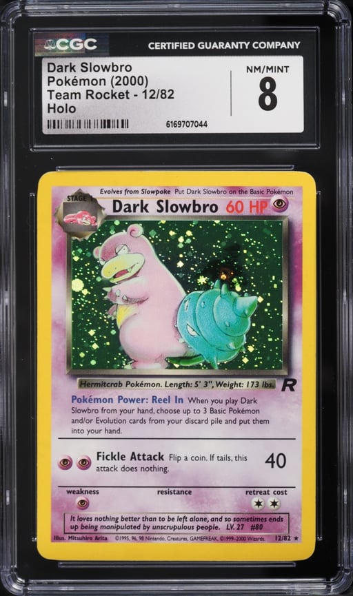 2000 Pokemon Team Rocket Holo Dark Slowbro #12 CGC 8 NM-MT