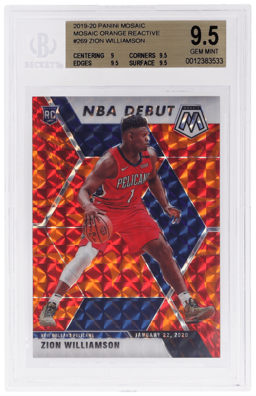 2019 Panini Mosaic Orange Reactive Mosaic Zion Williamson #269 BGS 9.5