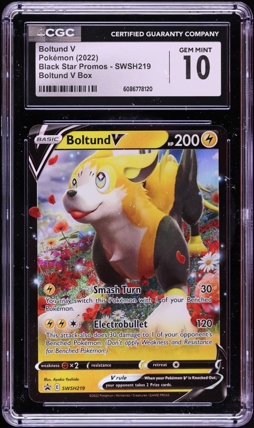 2022 Pokemon Sword & Shield Promo Alt Art Boltund V #219 CGC 10 GEM MINT