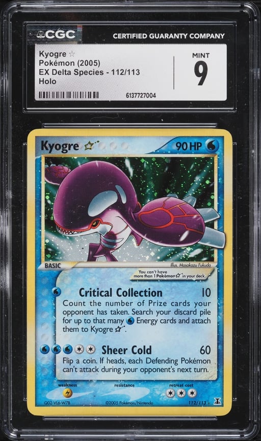 2005 Pokemon EX Delta Species Holo Kyogre Gold Star #112 CGC 9 MINT