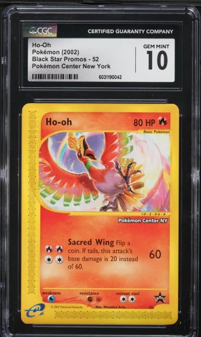 2002 Pokemon Black Star Promo Center New York Holo Ho-Oh #52 CGC 10 GEM MINT