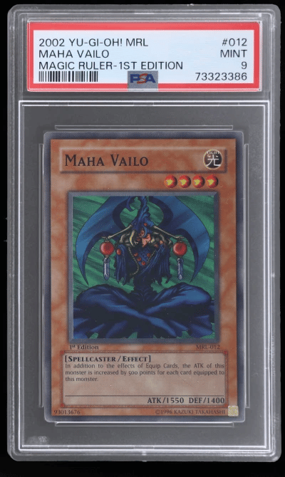 2002 Yu-Gi-Oh! Magic Ruler 1st Edition Maha Vailo #MRL12 PSA 9