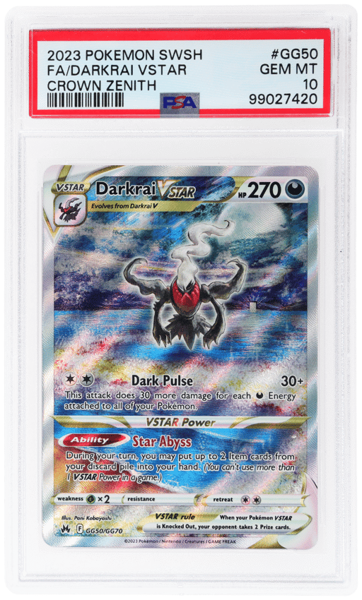 2023 Pokemon Sword and Shield Crown Zenith Galarian Gallery Darkrai Vstar #GG50 PSA 10