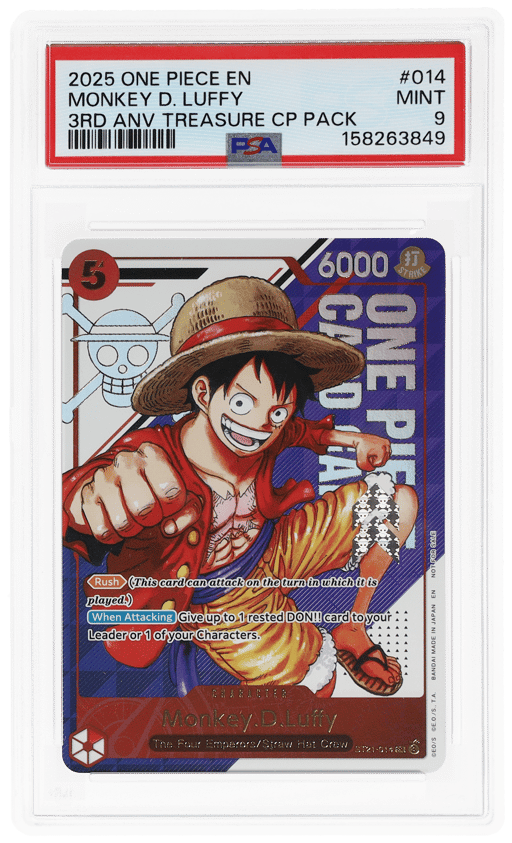 2025 One Piece 3rd Anniversary Treasure Campaign Pack Monkey D. Luffy #ST21-014 PSA 9