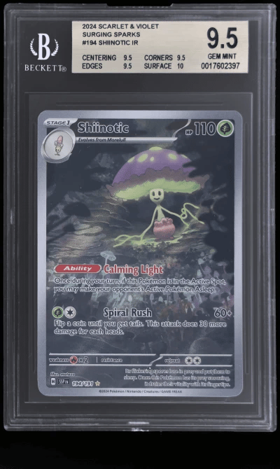2024 Pokemon Scarlet and Violet Surging Sparks Illustration Rare Shiinotic #194 BGS 9.5