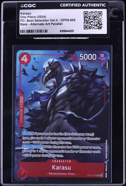2024 One Piece Japanese Premium Best Selection Vol. 2 Alt Art Karasu #OP05-005 CGC AUTH