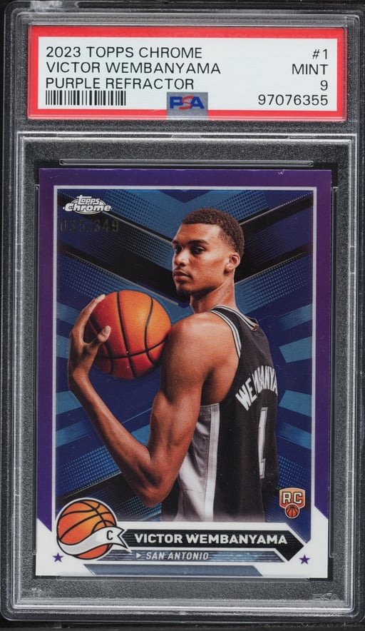 2023 Topps Chrome Purple Refractor Victor Wembanyama ROOKIE /349 #1 PSA 9 MINT