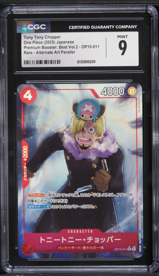 2025 One Piece Japanese Premium Booster Best Vol.2 Alt Art Tony Tony Chopper #OP10-011 CGC 9