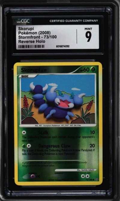 2008 Pokemon Diamond & Pearl Stormfront Reverse Holo Skorupi #73 CGC 9 MINT