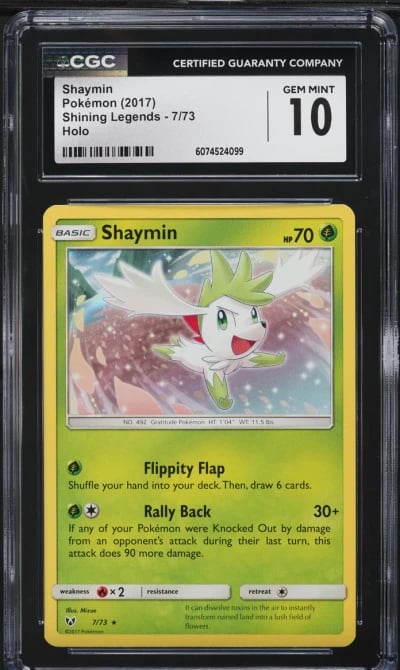 2017 Pokemon Sun & Moon Shining Legends Holo Shaymin #7 CGC 10 GEM MINT