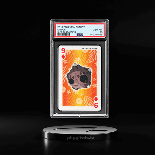 2016 Pokemon Sun Playing Cards Japanese 9 of Diamonds Minior PSA 10