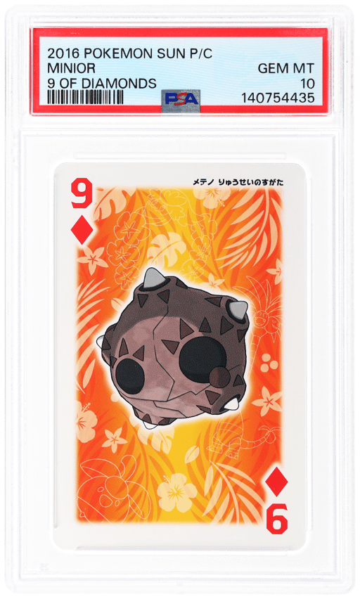 2016 Pokemon Sun Playing Cards Japanese 9 of Diamonds Minior PSA 10