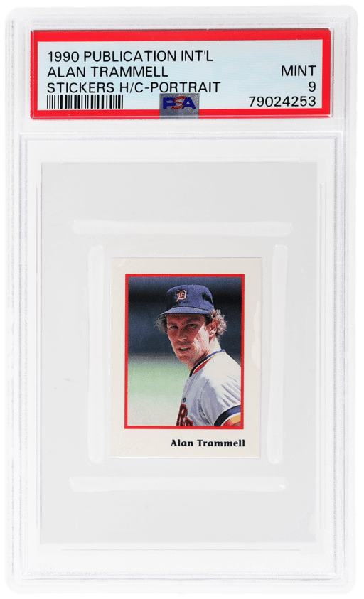 1990 Publication International Stickers Hand Cut Portrait Alan Trammell PSA 9