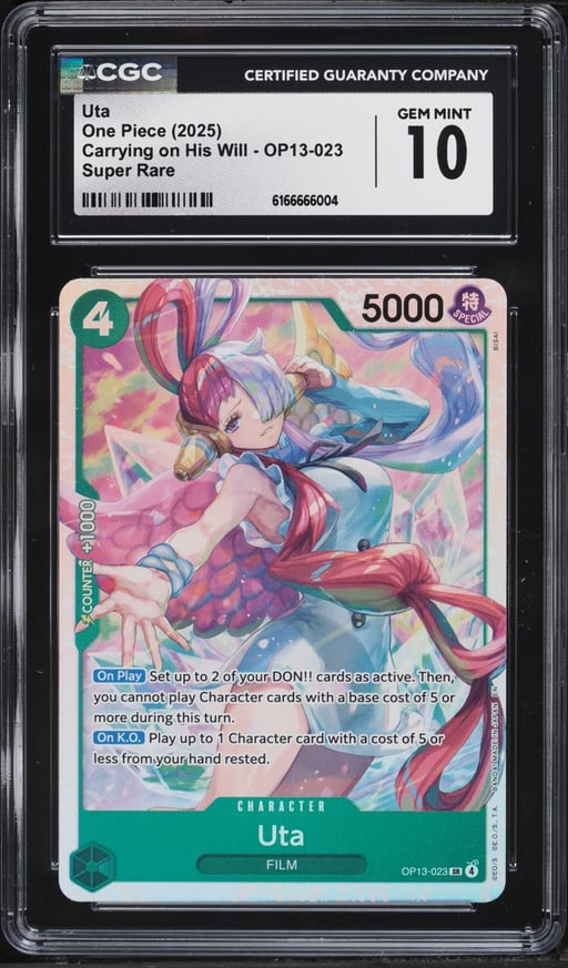 2025 One Piece Carrying On His Will SR Uta #OP13-023 CGC 10 GEM MINT