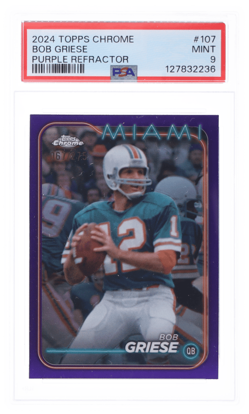 2024 Topps Chrome Purple Refractor Bob Griese #107 67/275 PSA 9