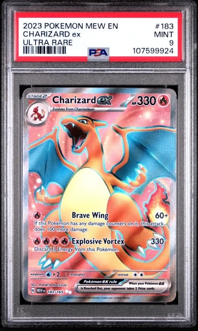 2023 POKEMON MEW EN-151 ULTRA RARE #183 CHARIZARD EX PSA 9