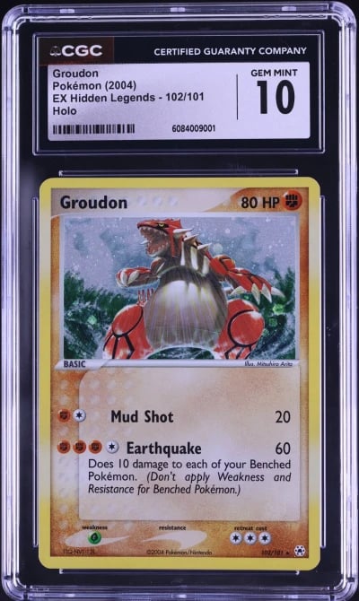 2004 Pokemon EX Hidden Legends Holo Groudon #102 CGC 10 GEM MINT