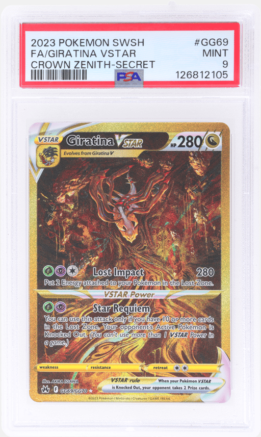 2023 Pokemon Sword and Shield Crown Zenith Secret Rare Giratina Vstar #GG69 PSA 9