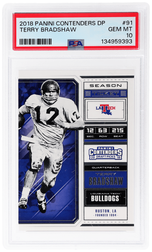 2018 Panini Contenders Draft Picks Terry Bradshaw #91 PSA 10