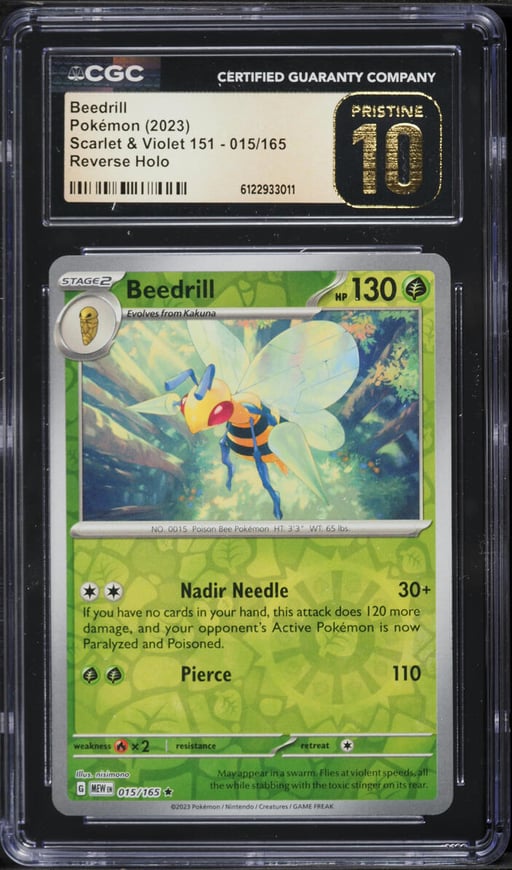 2023 Pokemon Scarlet & Violet 151 Reverse Holo Beedrill #15 CGC 10 PRISTINE