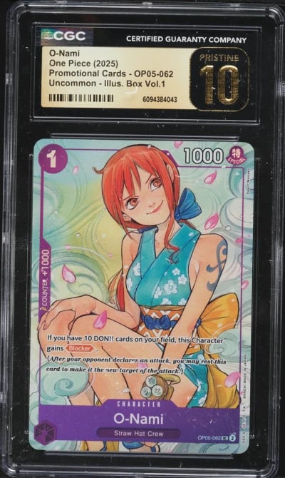 2025 One Piece Promo Illustration Box Volume 1 O-Nami #OP05-062 CGC 10 PRISTINE