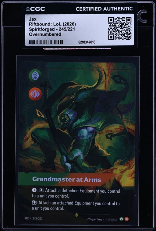 2026 Riftbound League Of Legends LoL Spiritforged Jax #245 CGC AUTH