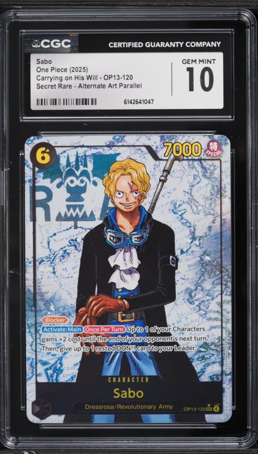2025 One Piece Carrying On His Will SEC Alt Art Sabo #OP13-120 CGC 10 GEM MINT