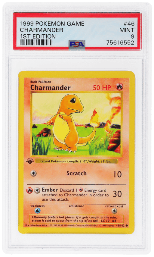 1999 Pokemon Base Set 1st Edition Charmander #46 PSA 9