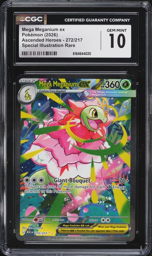 2026 Pokemon Mega Evolution Ascended Heroes SIR Mega Meganium ex #272 CGC 10 GEM MINT