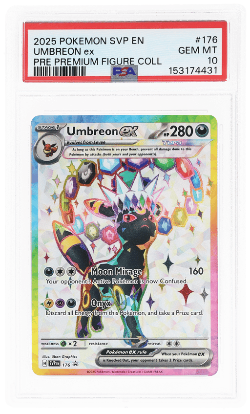 2025 Pokemon Scarlet and Violet Prismatic Evolutions Premium Figure Collection Umbreon Ex #176 PSA 10