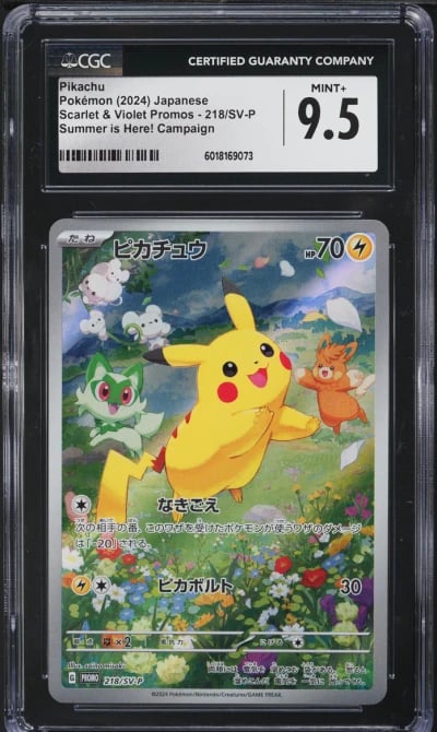 2024 Pokemon Japanese SV Promos Summer is Here! Campaign Pikachu #218 CGC 9.5