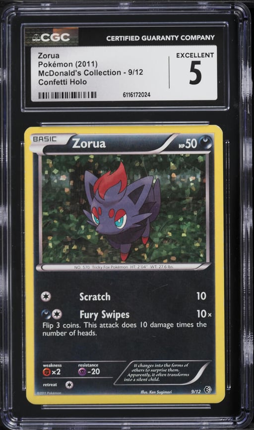 2011 Pokemon McDonald's Collection Confetti Holo Zorua #9 CGC 5 EX