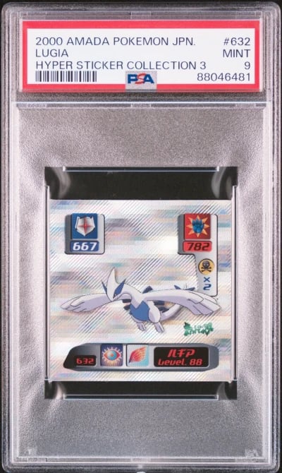 2000 AMADA POKEMON JPN HYPER STICKER COLL 3 #632 LUGIA PSA 9