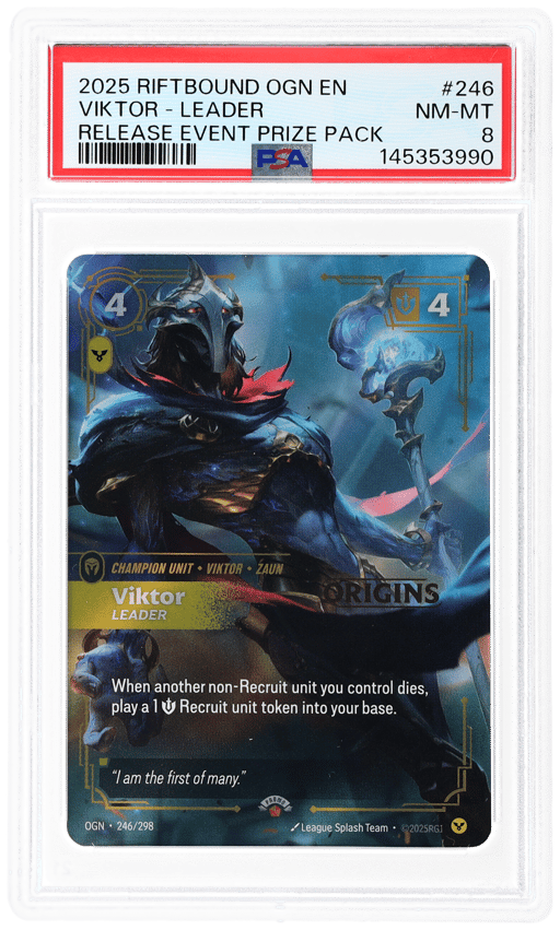 2025 Riftbound: League of Legends Origins Release Event Prize Pack Viktor #246 PSA 8