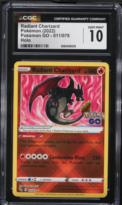 2022 Pokemon Sword & Shield Pokemon GO Radiant Charizard #11 CGC 10 GEM MINT