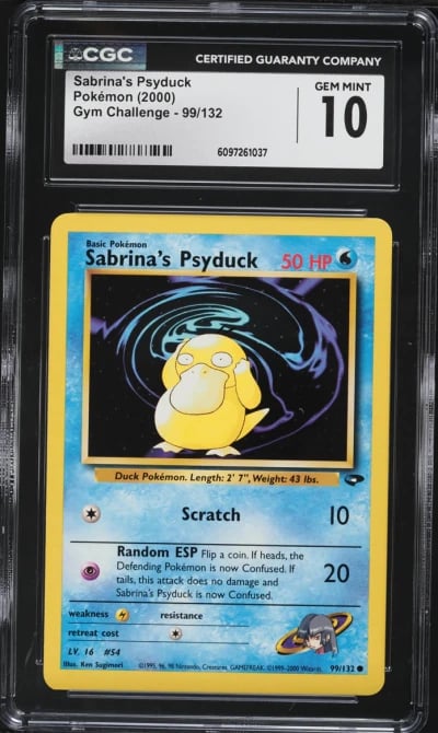 2000 Pokemon Gym Challenge Sabrina's Psyduck #99 CGC 10 GEM MINT