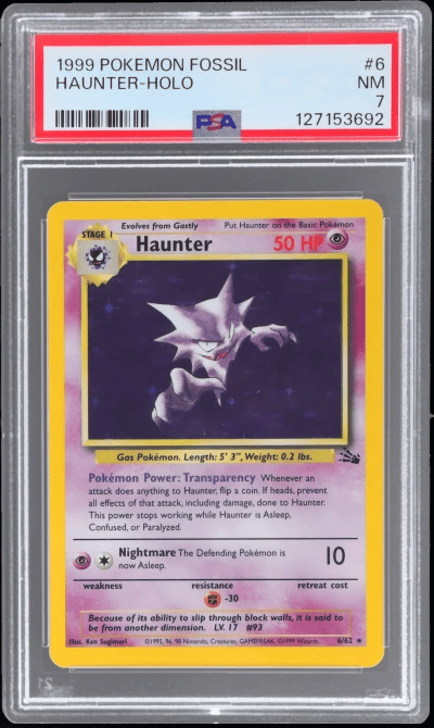 1999 Pokemon Fossil Holo Haunter #6 PSA 7